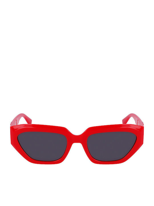 Calvin Klein Feminini Ochelari de soare cu Roșu Cadru și Gri Lentilă CKJ23652S 600