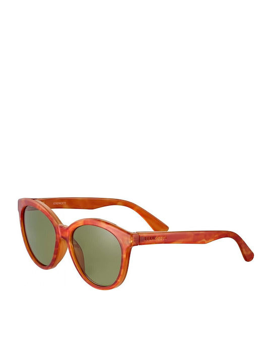 Serengeti Unisex Γυαλιά Ηλίου με Καφέ Ταρταρούγα Κοκκάλινο Σκελετό και Πράσινο Φακό SS573006