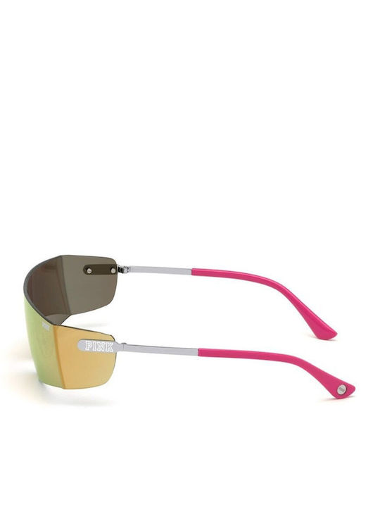 Victoria's Secret Men's Sunglasses with Silver Metal Frame and Gold Mirror Lens PK0008 16G