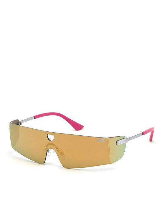 Victoria's Secret Men's Sunglasses with Silver Metal Frame and Gold Mirror Lens PK0008 16G