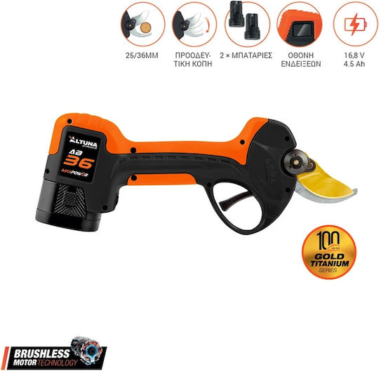 Altuna AB36 Battery Pruning Shears Brushless 16.8V 2x4.5Ah/4.5Ah in Carrying Case
