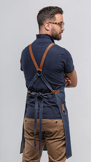 Axon Ποδιά Barista / Barkeeper Ganzkörper Blau