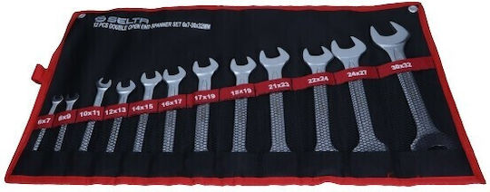 Selta Set 12 Deutsche Schraubenschlüssel mit Steckgröße von 7mm bis 32mm