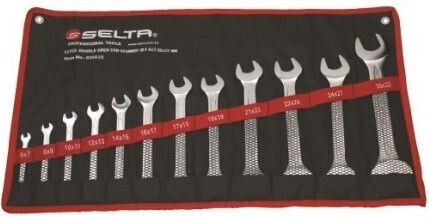 Selta Set 12 Deutsche Schraubenschlüssel mit Steckgröße von 7mm bis 32mm