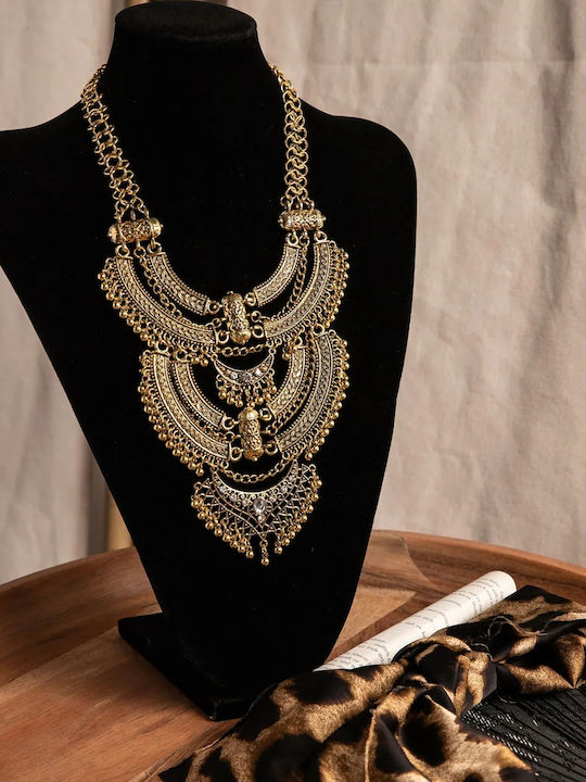 Boho Statement Κολιέ Μέγεθος One Size Γραφίτης