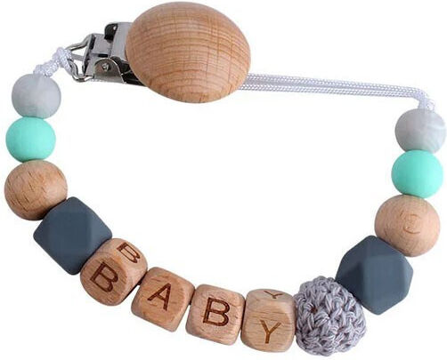 Pacifier Clip Made of White Silicone