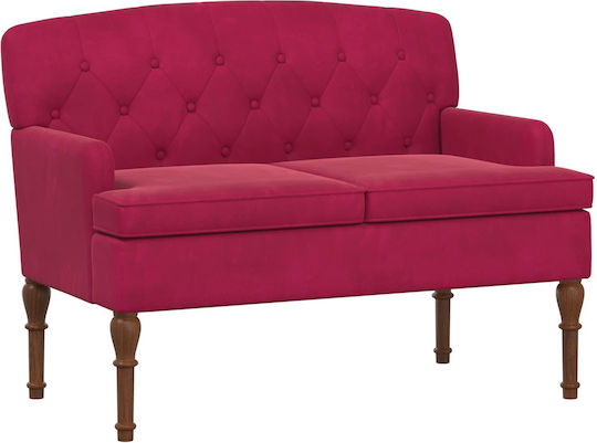 Two-Seater Velvet Red Couch 111x65x79cm