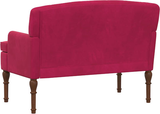 Two-Seater Velvet Red Couch 111x65x79cm