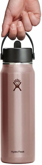 Hydro Flask Lightweight Wide Flex Μπουκάλι Θερμός Ανοξείδωτο / Αλουμίνιο 946ml Ροζ με Καλαμάκι