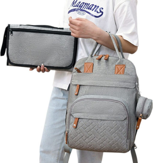 Queen Mother Diaper Bag Backpack Gray 35x15x44cm
