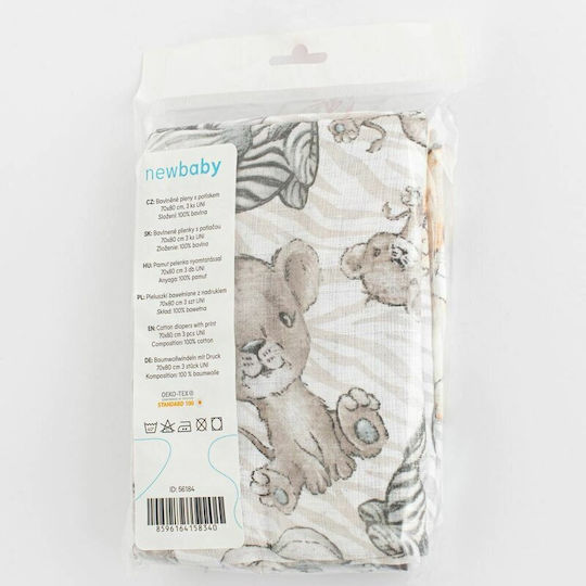 New Baby Prosoape Pentru Eructație Și Învelișuri Pentru Înfășat Bumbac Multicolore 70x80cm 3 Bucăți