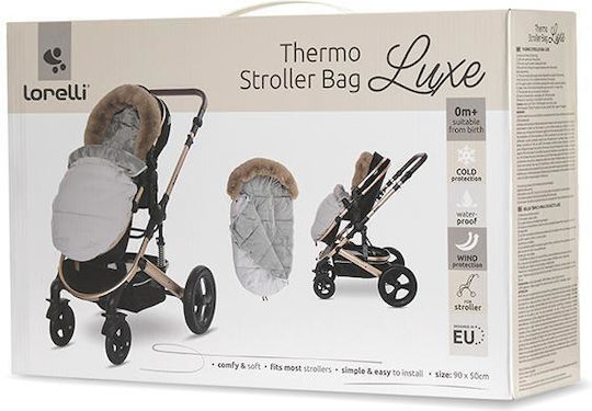 Lorelli Thermo Luxe Universal Ποδόσακος Καροτσιού Αδιάβροχος Beige με Fleece Επένδυση 88x46εκ.