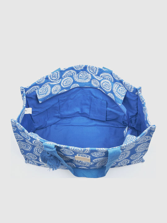 Verde Fabric Blue Beach Bag