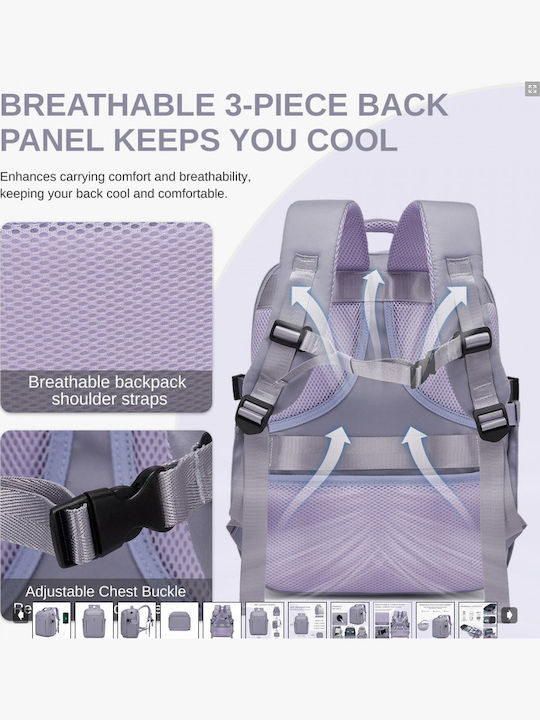 Miss Lulu Backpack Αδιάβροχο Μωβ