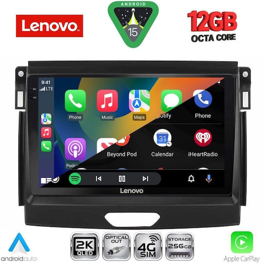 Lenovo Car Audio System for BMW X1 / X3 / X4 Ford Ranger 2015-2018 (Bluetooth/USB/WiFi/GPS/Apple CarPlay/Android Auto) with 9" Touch Screen