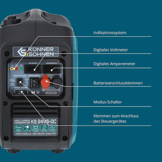 Könner & Söhnen Gasoline Generator Four-Stroke with Manual Starter