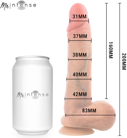 Intense Ρεαλιστικό Dildo με Όρχεις και Βεντούζα Flesh