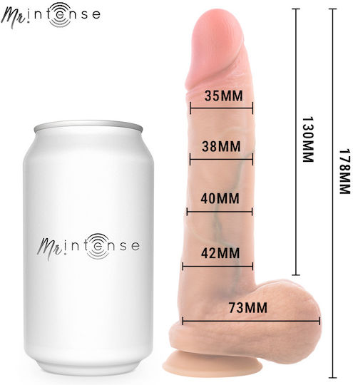 Intense Ρεαλιστικό Dildo με Όρχεις και Βεντούζα Flesh