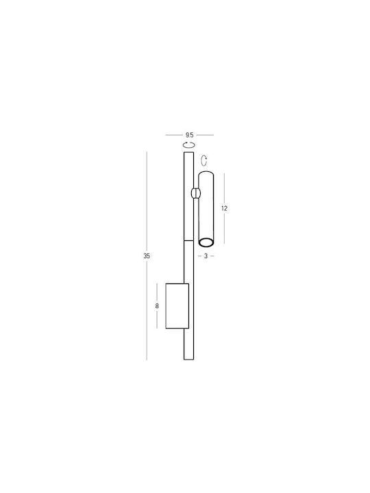 Zambelis Lights LED Warm White Ceiling & Wall Spot in Black Color