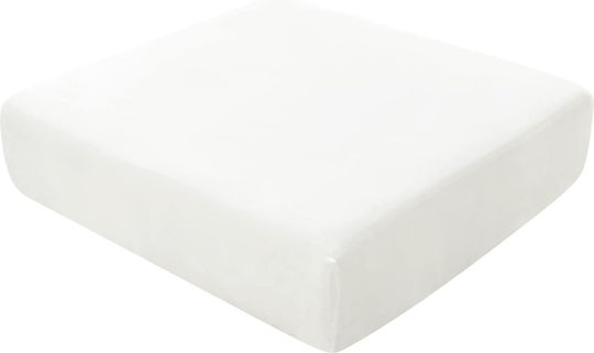 Cover Ελαστικό Κάλυμμα Σκαμπό Λευκό 50x50cm