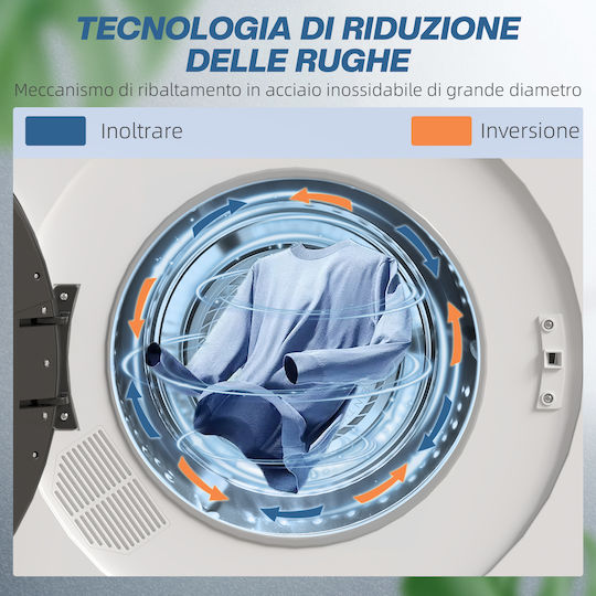 HomCom B61-010V90WT Uscător 3kg cu Pompă de căldură