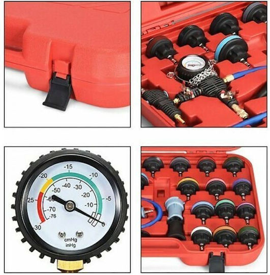 Cooling System Leak Test Set 27 Pieces Automobile Water Tank Pressure Gauge 089109