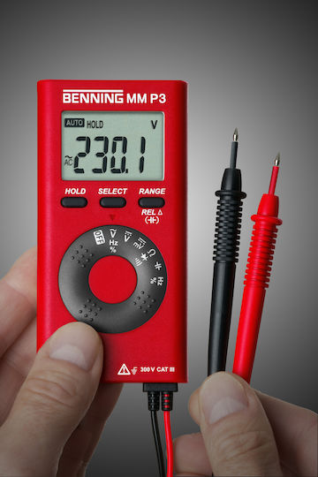 Benning MM P3 Multimetru digital de buzunar. cu Măsurare AC / DC / Rezistență / Capacitate / Temperatură
