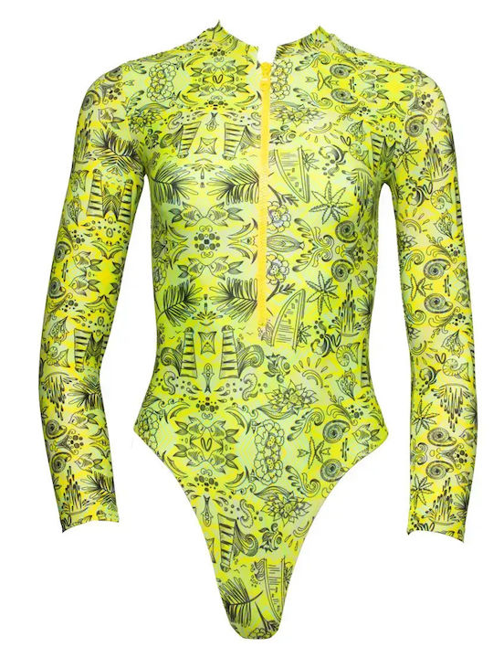 One Piece Swimsuit With Zipper Lightplay