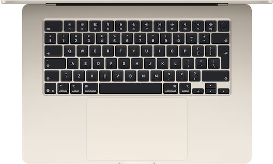 Apple MacBook Air 15.3" IPS Retina Display (M5-10-ядрен/24GB/512GB SSD/10-Core GPU) с Зарядно 40W Starlight (Английска клавиатура US)