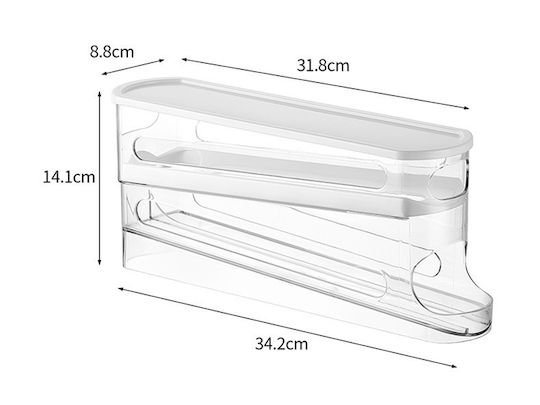 Automatischer Transparenter Eier-Organizer Behälter Kühlschrank-Organisator Spender