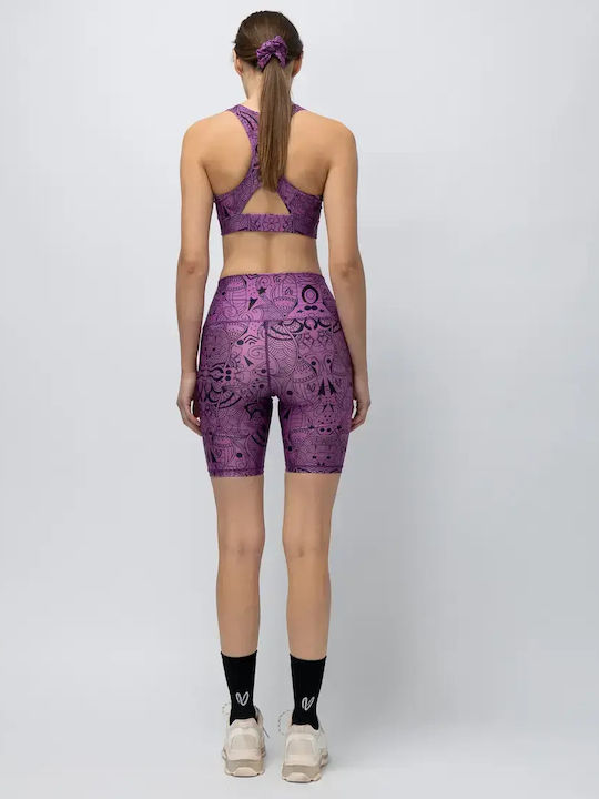Training Women's Bike Leggings Purple VWA25-WBIK1001-Purple-Totemia