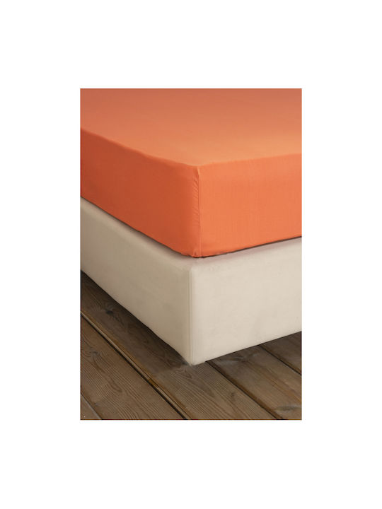 Nima Sheet Semi Double 180x260cm. Unicolors Vivid Coral