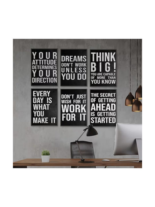 Set of 6 Wall Decoration Posters Without Frame 40x60cm Code 032