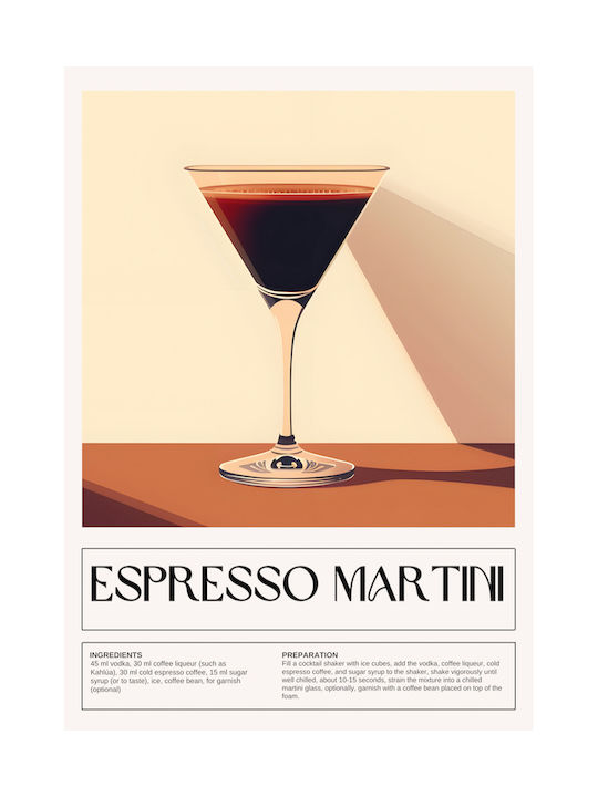 Poster Espresso Martini Cocktail Pst25472 60cm X 90cm Black Wooden Frame