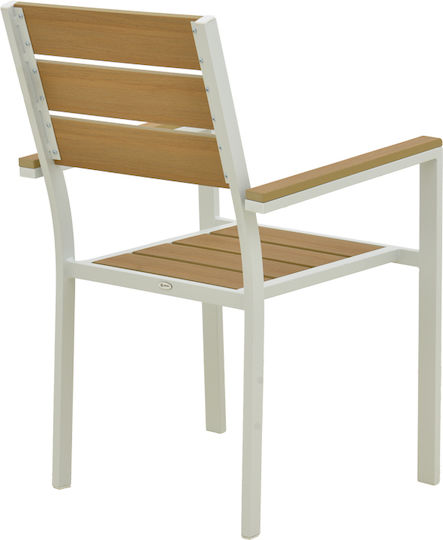 Garten- und Outdoor-Möbelsets Typsatz Speisesaal 7 Stücke Herstellerfarbe Weiß mit Sonnenschirmhalter