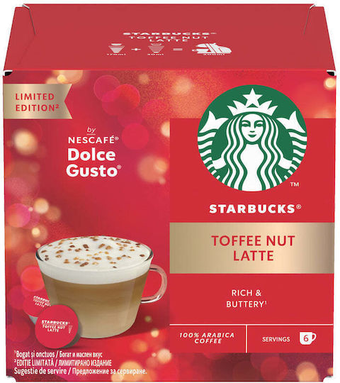 Starbucks Κάψουλες Espresso Toffee Nut Latte Καραμέλα Συμβατές με Μηχανή Dolce Gusto 12caps