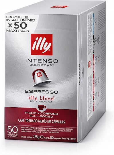 Illy Капсули Еспресо Интенсо Интенсо Съвместими с Машина Nespresso 50 броя