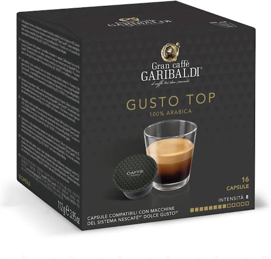 Garibaldi Kapseln Espresso Gusto Top Kompatibel mit Maschine Dolce Gusto 16Mützen