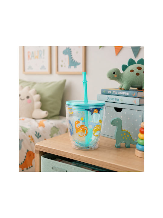Tpster Glass Water made of Plastic with straw 350ml