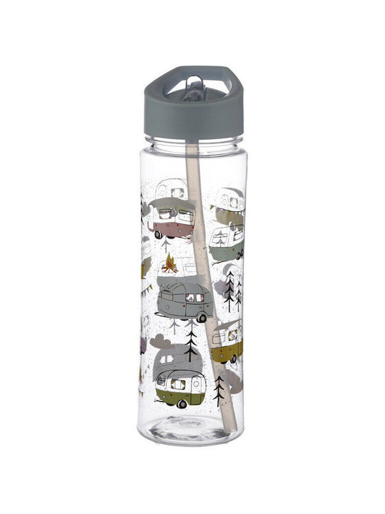 Puckator Plastic Water Glass with straw 550мл Gray