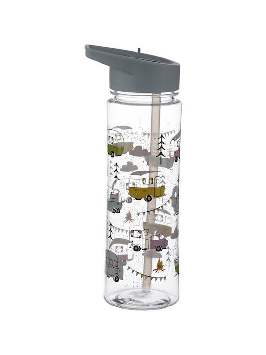 Puckator Plastic Water Glass with straw 550мл Gray