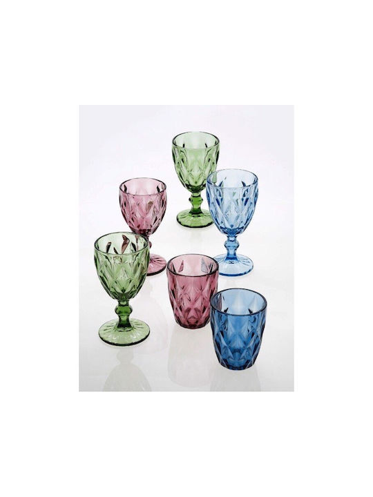 Cryspo Trio Kare Set of Glasses for Red Wine made of Glass Stemmed 220ml 6pcs
