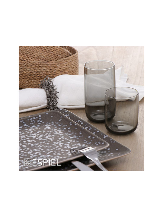 Espiel Iconic Set of Glasses Water / White Wine / Cocktail/Drinking made of Glass in Gray Color 6pcs