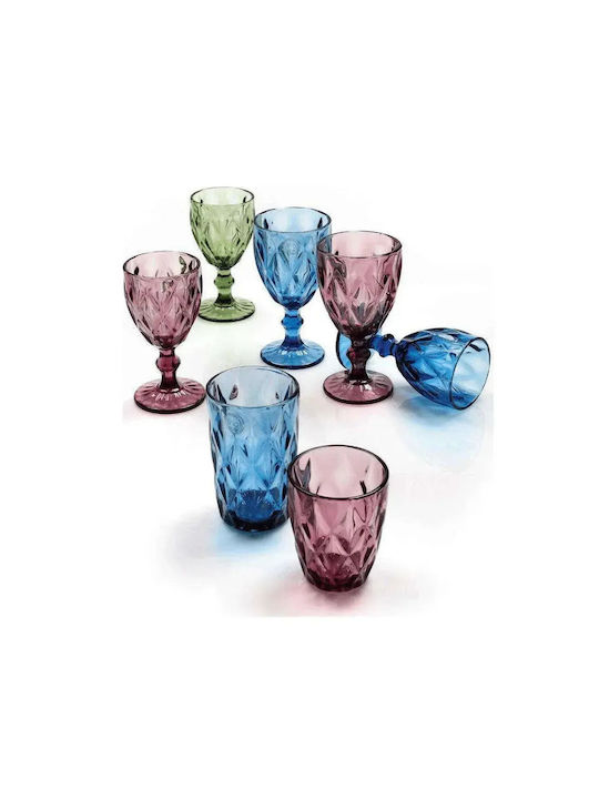Cryspo Trio Kare Set of Glasses Whiskey made of Glass in Green Color 6pcs