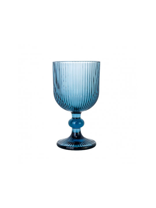 Cryspo Trio Noris Set of Glasses for White Wine made of Glass in Blue Color Stemmed 250ml 6pcs