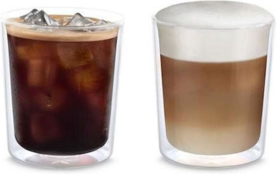 De'Longhi Latte Σετ Ποτήρια Νερού / Καφέ / Freddo Γυάλινα 400ml 2τμχ