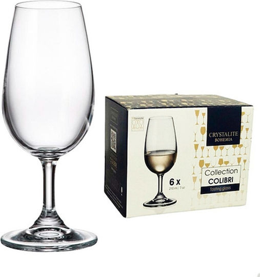 Bohemia Colibri Set of Glasses for White Wine made of Crystal Stemmed 210ml 0802790 6pcs