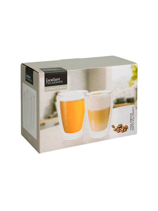 Excellent Houseware Σετ Ποτήρια από Γυαλί 350ml 2τμχ