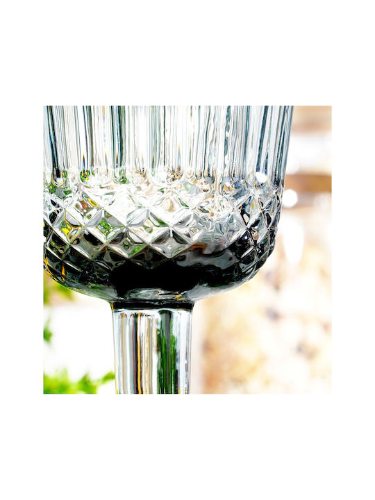 Zaros Set of Glasses for White Wine made of Glass in Gray Color Stemmed 300ml 6pcs