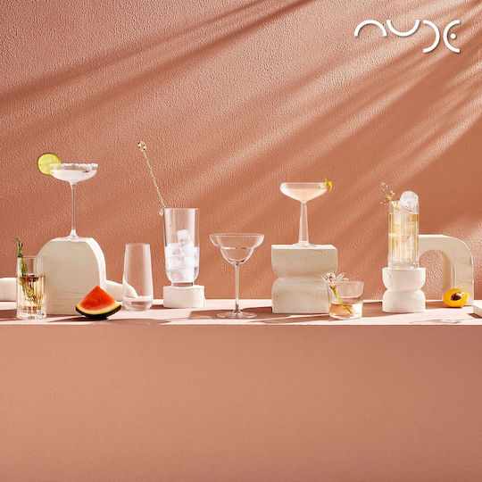 Espiel Nude Savage Set of Glasses Water made of Crystal in White Color 6pcs